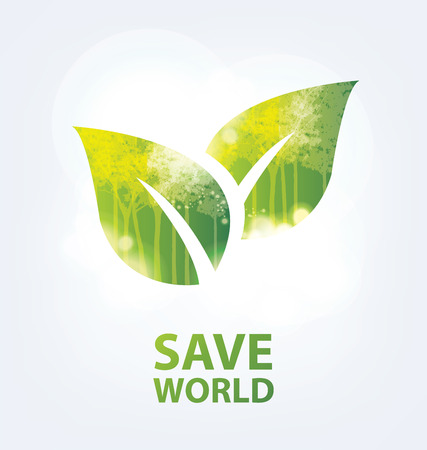 Go green concept. Save world vector Illustration.のイラスト素材