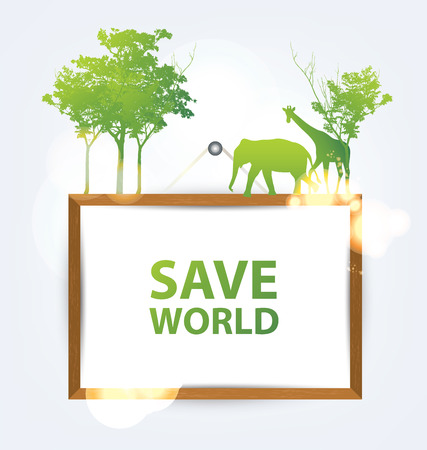 Ecology concept. save world vector illustration.のイラスト素材