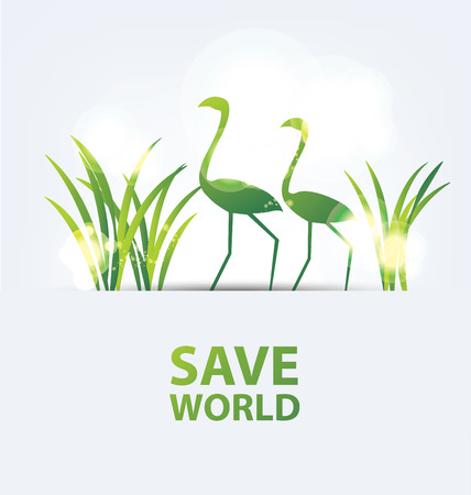 Go green concept. Save world vector Illustration.のイラスト素材