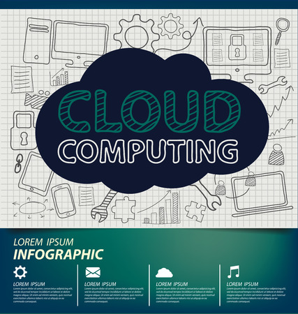 Cloud computing concept. Vector illustration.のイラスト素材