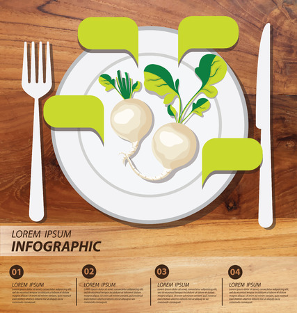 radish infographics. vegetables vector illustrationのイラスト素材