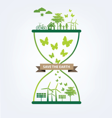 Ecology concept. save world vector illustration.のイラスト素材