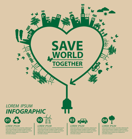 Ecology concept. save world vector illustration.のイラスト素材