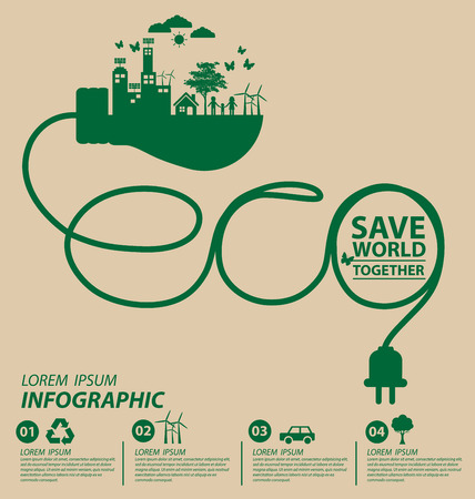 Ecology concept. save world vector illustration.のイラスト素材