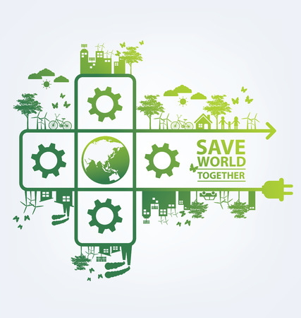 Ecology concept. save world vector illustration.のイラスト素材