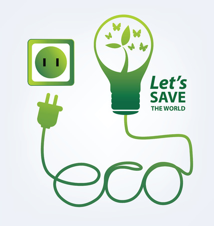 Ecology concept save world illustration.のイラスト素材