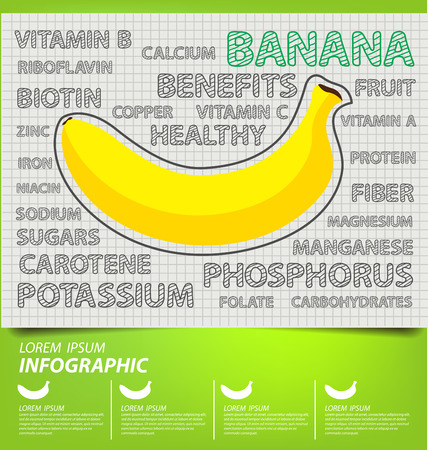 banana, infographics. fruits vector illustration.のイラスト素材