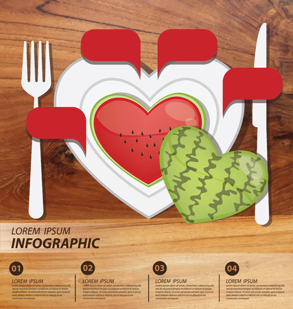 watermelon, infographics. fruits vector illustration.のイラスト素材