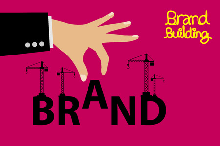 Brand building concept vector illustration.のイラスト素材