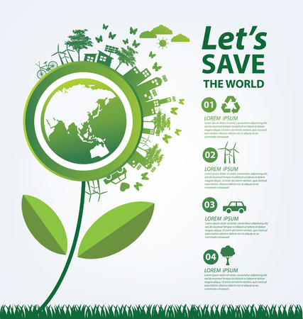 Ecology concept. save world illustration.のイラスト素材