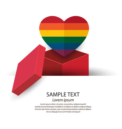 LGBT colors hearts, Symbol of gay love, Vector background.のイラスト素材