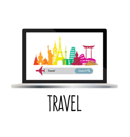 Travel and tourism concept Illustrationのイラスト素材
