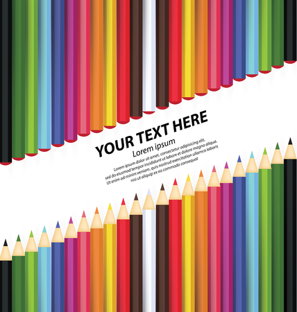 Colored pencil vector illustrationのイラスト素材