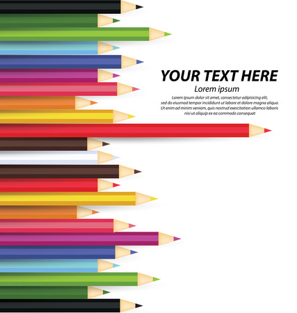 Colored pencil vector illustrationのイラスト素材