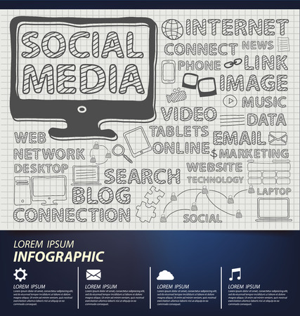 Social media concept vector Illustrationのイラスト素材