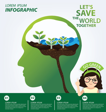 Infographic template. Ecology concept. save world vector illustration.のイラスト素材