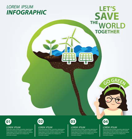 Infographic template. Ecology concept. save world vector illustration.のイラスト素材