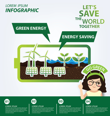 Infographic template. Ecology concept. save world vector illustration.のイラスト素材