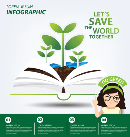 Infographic template. Ecology concept. save world vector illustration.のイラスト素材