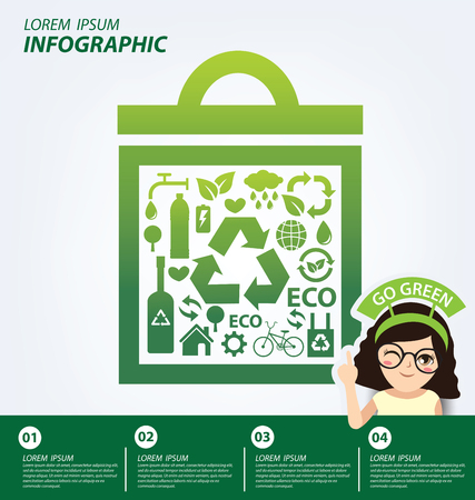 Infographic template. Ecology concept. save world vector illustration.のイラスト素材