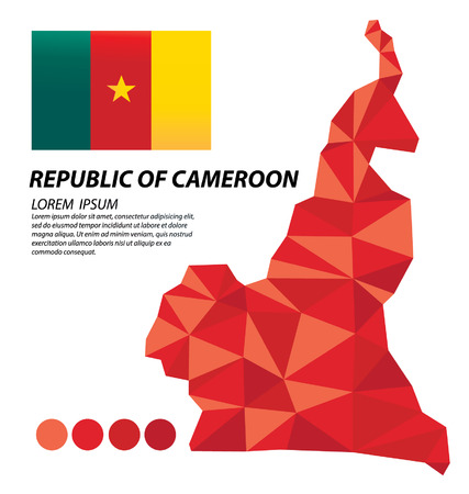 Republic of Cameroon geometric concept designのイラスト素材