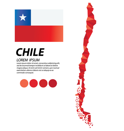 Republic of Chile geometric concept designのイラスト素材