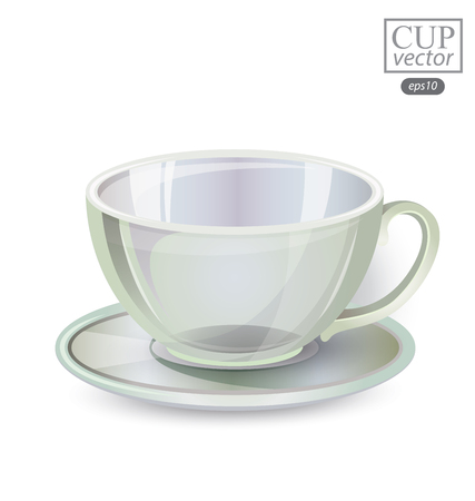 glass cup isolated on white background. Vector illustration.のイラスト素材