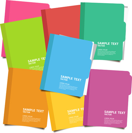 Collection of folder with documents vector illustrationのイラスト素材