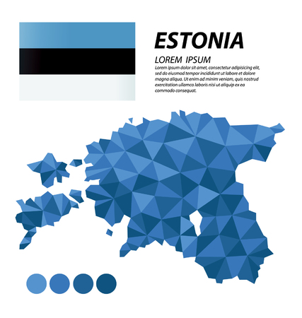 Republic of Estonia geometric concept designのイラスト素材