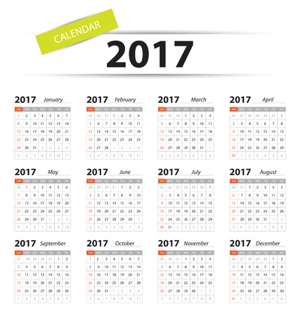 Calendar for 2017. Vector EPS10.のイラスト素材