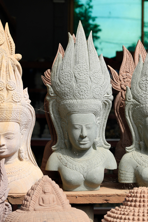 Cambodian souvenirs in the market of Siem Reapの写真素材