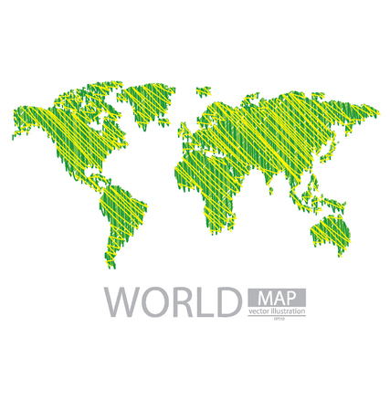 Sketch. World Map vector Illustration.のイラスト素材
