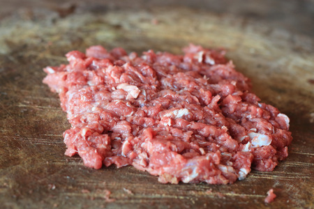 Minced Meat, Fresh raw beef on a cutting board