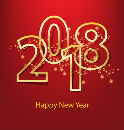 Happy new year 2018 card template design.のイラスト素材