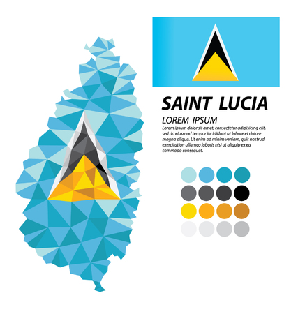 Saint Lucia geometric concept designのイラスト素材