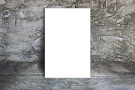 white frame on a concrete wall and floor