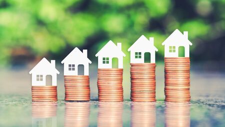 Saving money for house. Real estate or property investment concept.の写真素材