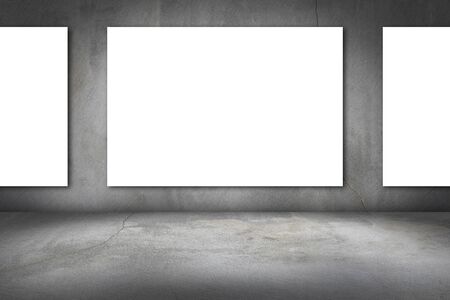 white frame on a concrete wall and floor