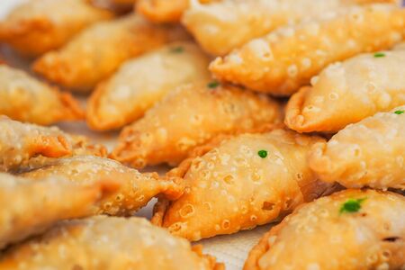 Close up of curry puff