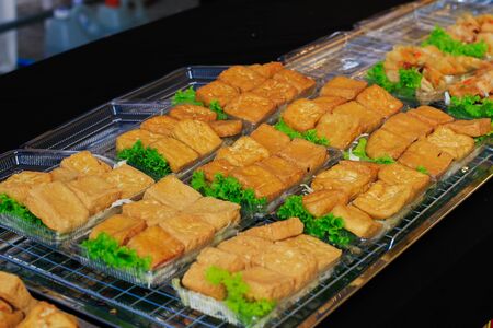 vegetarian cuisine - fried tofuの写真素材