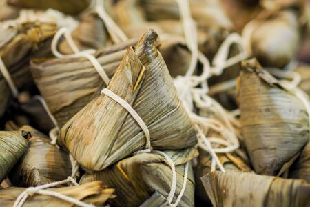 Zongzi or Traditional Chinese Rice Dumplingsの写真素材