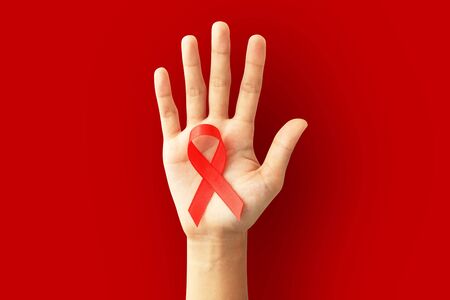 Red Ribbon. Aids Awareness. World Aids Day concept.