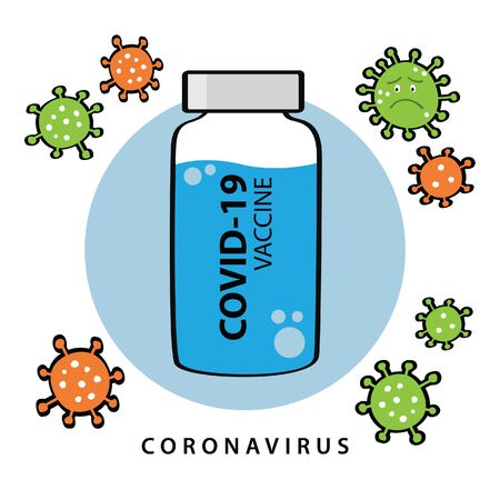Covid 19 vaccine for prevention,  immunization and treatment from COVID-19 Coronavirusのイラスト素材