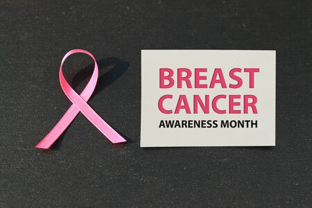 healthcare and medicine concept. pink breast cancer awareness ribbon.の写真素材
