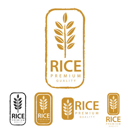 Rice. Logo design template vector illustration.のイラスト素材