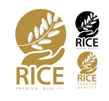 Rice. Logo design template vector illustration.のイラスト素材