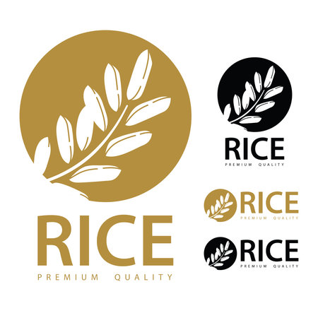 Rice. Logo design template vector illustration.のイラスト素材