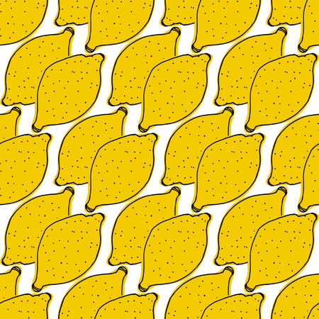 Lemon seamless pattern background - Vector illustrationのイラスト素材