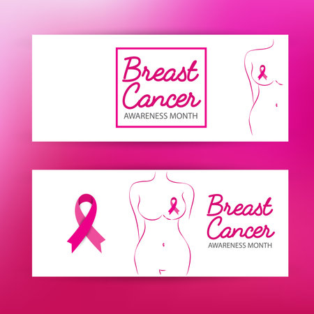 healthcare and medicine concept. pink breast cancer awareness ribbon vector illustration.のイラスト素材