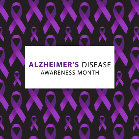 Purple ribbon. Alzheimers awareness. healthcare and medicine concept. Vector illustration.のイラスト素材